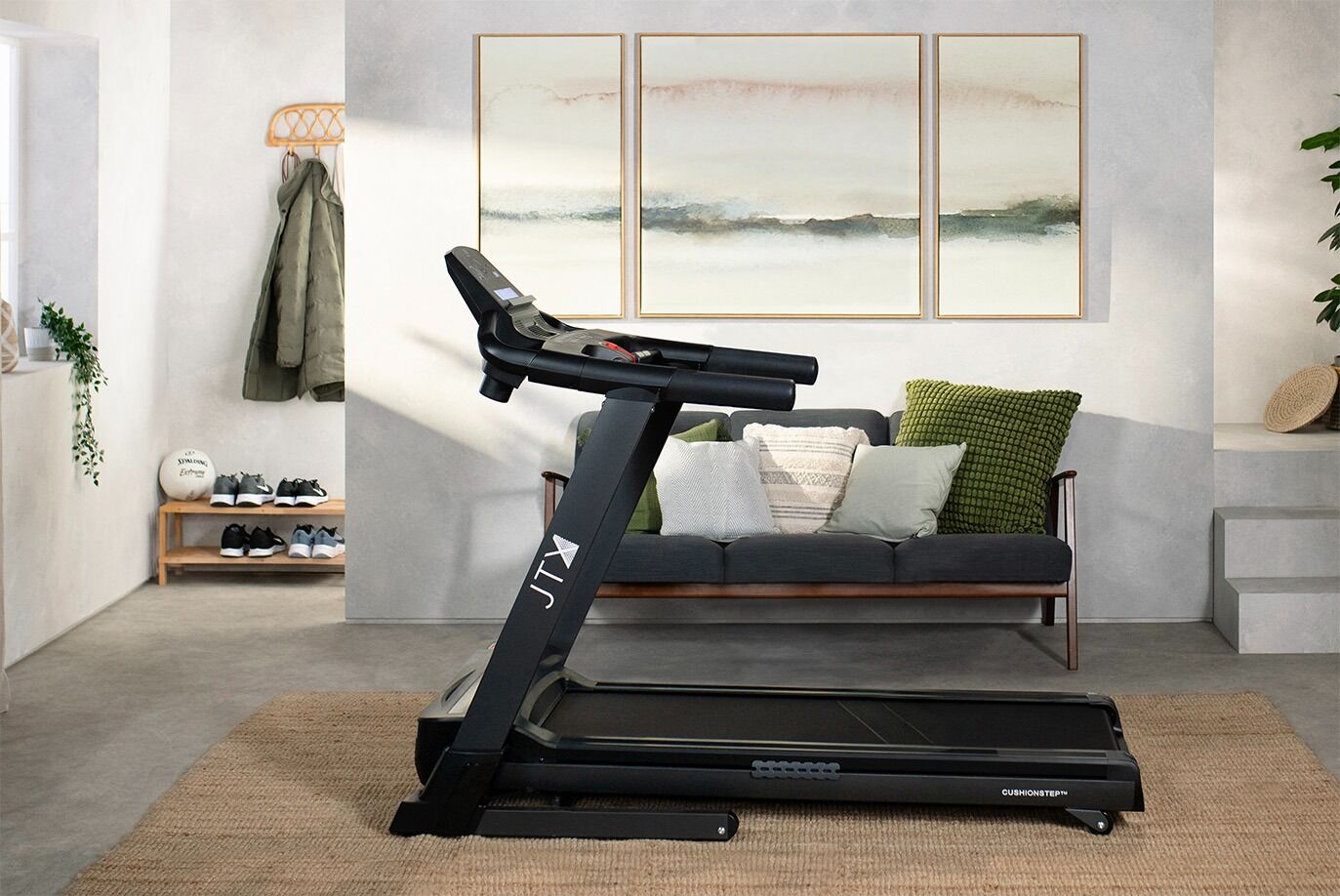 Side view of JTX fitness Sprint 7 in lifestyle setting in a home