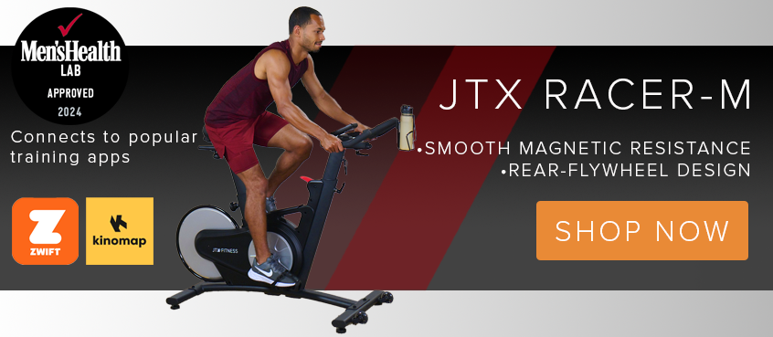 Athlete running on a JTX Sprint 9 bluetooth treadmill, which is on sale at £1499 instead of £1599