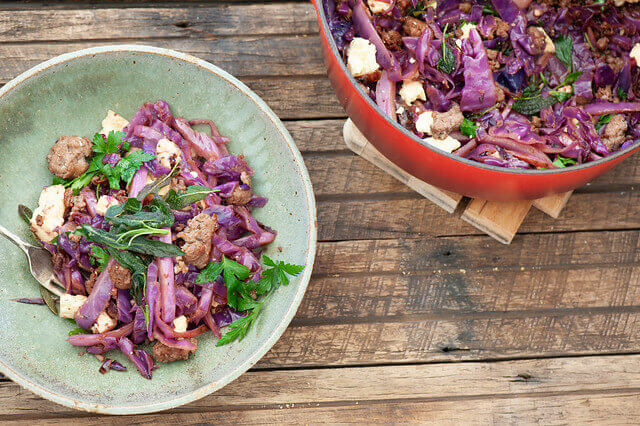 Meal Ideas - Stone Soup Balsamic Cabbage Sausages