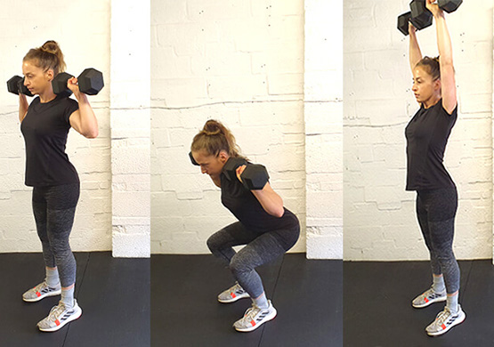 Dumbbell Workout - Squat into Push Press